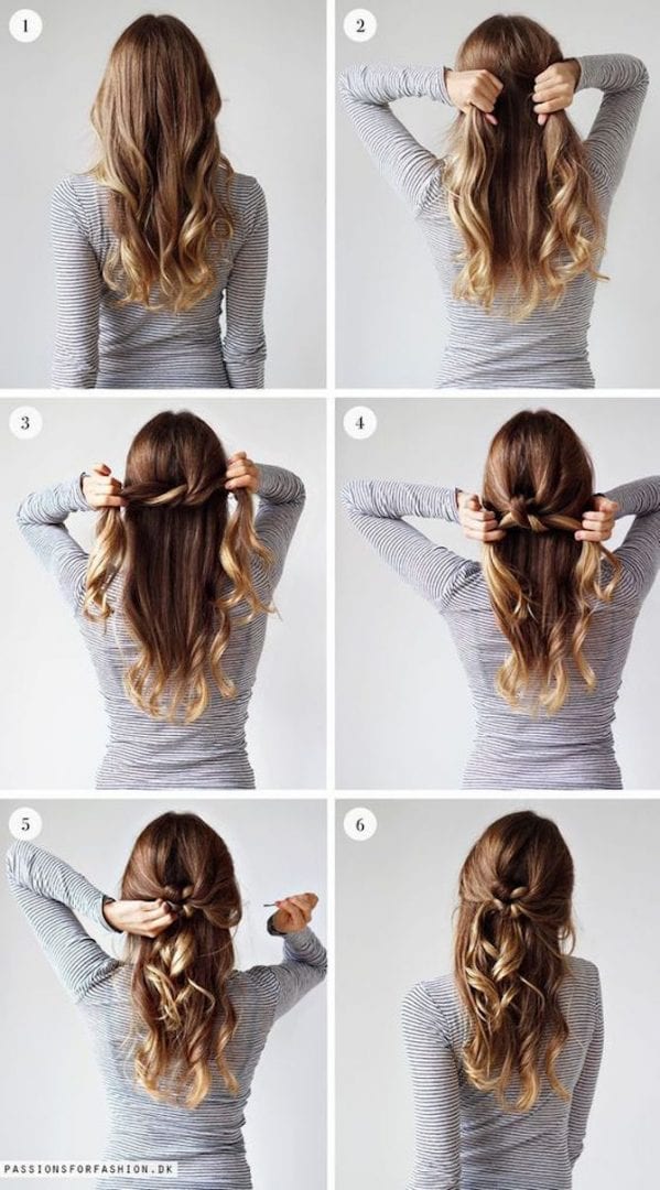 5 tipos diversos e muito simples de penteados fáceis