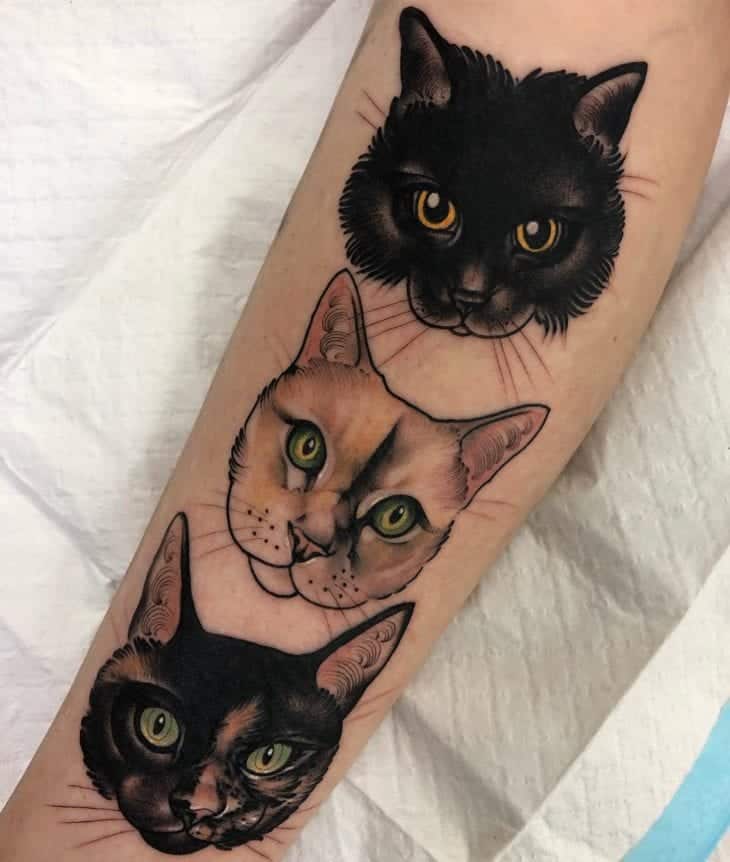 Tatuagem de gatos- 70 opções para você se inspirar e já fazer a sua