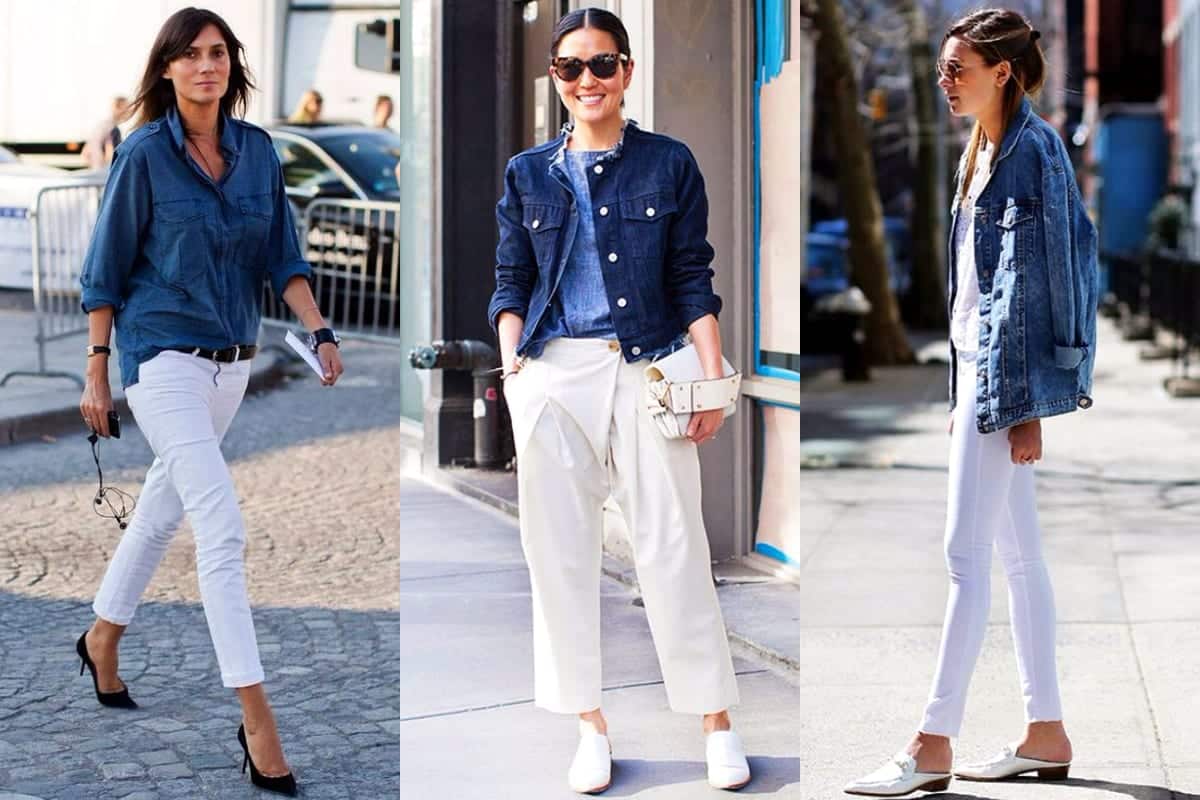 Look com calça branca- qual peça devo escolher para complementar?