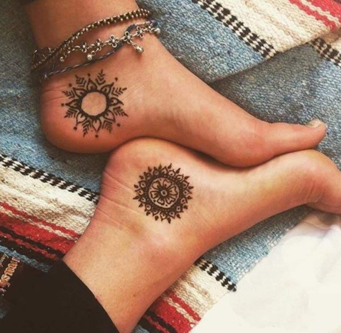 tatuagem de henna nos pés